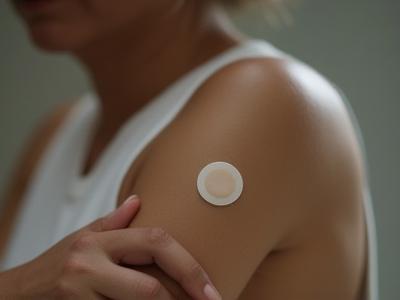 Bio-Sensor Monitoring Patch on an arm